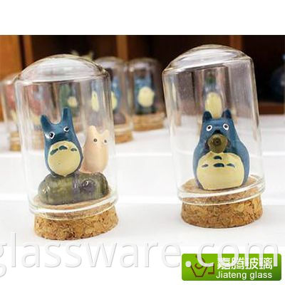 Clear Glass & Wood Cloche Bell and glass dome